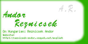 andor reznicsek business card